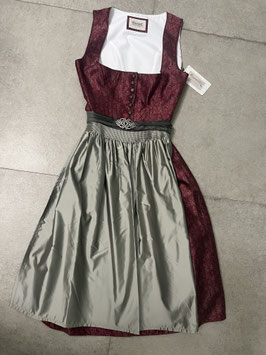 Dirndl Leonora Gr. 40 bordeaux grau mit Schließe, UVP 220€