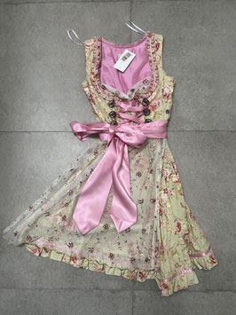Dirndl Gr. 38 grün altrosa von Marjo mit Spitzenschürze, UVP 170€
