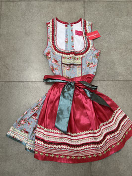 Dirndl blau rot Gr. 36 von Krüger, Rocklänge 50 cm, UVP 270 €
