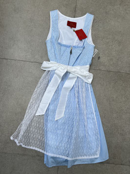 Dirndl hellblau mit weißer Spitzenschützen Gr. 40 von Kaiserjäger, UVP 210€