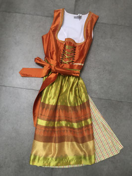 Dirndl in orange/grün von country Line, Rocklänge 70 cm, in Größe 46,Neupreis 200 EUR