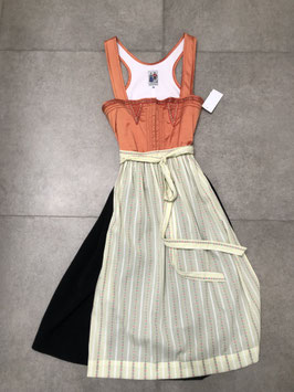 Dirndl orange/gelb/schwarz Gr. 36 von Trachten Madl, UVP 170 EUR