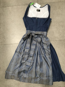 blaues Dirndl Bea Gr. 34 von Turi Landhaus, Rocklänge 70 cm, UVP 240€