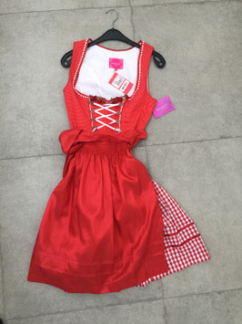 Dirndl von Krüger Madl in rot/weiß in Größe 36, Rocklänge 60 cm, UVP 110 EUR