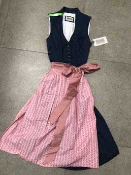 Dirndl Gr. 44 blau rosa hochgeschlossen von Heimatgwand, UVP 170 €
