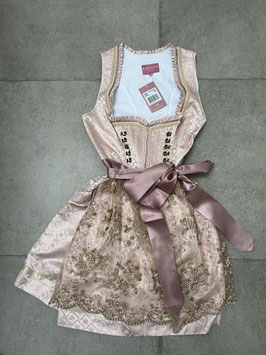 Dirndl rosa altrosa gold Gr. 40 von Krüger mit Spitzenschürze Rocklänge 50 cm, UVP 184€