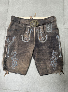 Lederhose Lasse Gr. 50 aus Wildbock, Farbe smoke/blau, UVP 230€