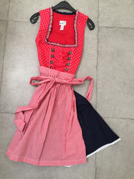 hübsche Dirndl in rot/dunkelblau von Marjo in Größe 36, UVP 110 EUR