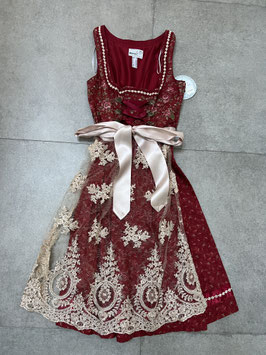 Dirndl Freyung Gr. 36 rot mit Spitzenschürze, UVP 170 EUR