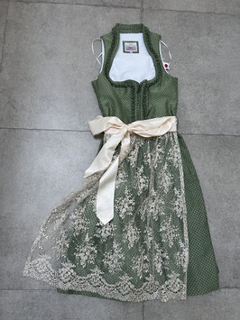 Dirndl Gr. 36 grün mit Spitzenschürze und Stehkragen von Marjo, UVP 240€