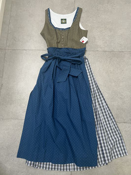 Dirndl Braunsee Gr. 42 oliv blau, Rocklänge 92 cm, UVP 200€