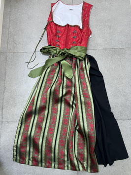 Dirndl Gr. 52 rot grün schwarz von country line, Rocklänge 90 cm, UVP 200€