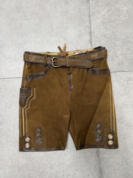 Lederhose rehbraun mit Gürtel Gr. 122 aus Wildbockleder von Trachtenrebell, UVP 120€