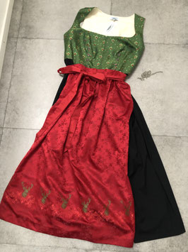 Dirndl Gr. 52 grün rot schwarz von Landhaus Tracht, UVP 250€