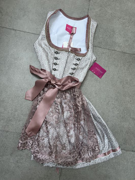 Dirndl Gr. 36 Delia natur altrosa von Krüger mit Spitzenschürze, Rocklänge 50 cm, UVP 174€
