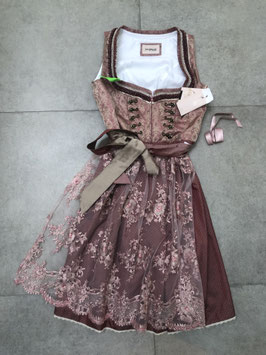 Dirndl Gr. 44 in altrosa von Stockerpoint mit Spitzenschürze, UVP 250€