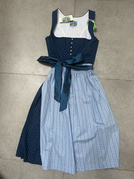 Dirndl in Größe 40 Belina in blau hellblau von Turi Trachten, Rocklänge 70 cm, UVP 250€