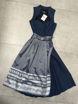 Dirndl blau silber Gr. 34 mit Schließe von Berwin & Wolff, Rocklänge 70 cm, UVP 220€