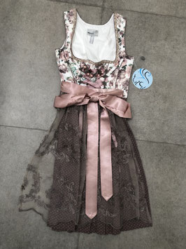 Dirndl Gr. 32 Brianne creme rose mauve von Marjo, Rocklänge 58cm, UVP 155€
