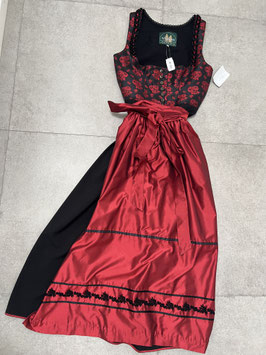 langes Dirndl Gr. 42 schwarz rot Rocklänge 95 cm, UVP 225€