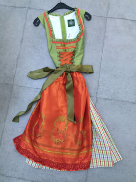 Dirndl in grün/orange von Hammerschmid in Größe 44 , Rocklänge 70 cm, UVP 190 EUR