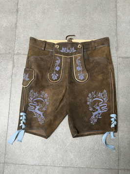 Lederhose mit blauer Stickerei von Trachtenrebell in Gr. 52, UVP 220 €