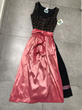 langes Dirndl Gr. 44 schwarz koralle von Turi Landhaus, Rocklänge 95 cm, UVP 155€