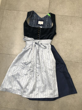 Dirndl mit Samtmieder dunkelblau/hellblau Gr. 42 von Alpenherz, UVP 650 EUR