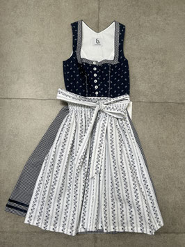 Baumwolldirndl blau weiß Gr. 34, Rocklänge 60 cm von Bergweiss, UVP 120€