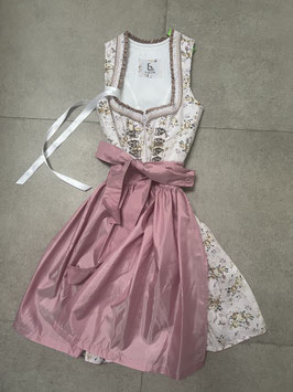 Dirndl Gr. 34 lila altrosa mit Blumen von Bergweiss Rocklänge 54, UVP 180€