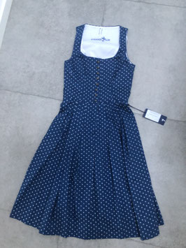 blaues Dirndl ohne Schürze aus Baumwolle in Gr. 34, Rocklänge 65 cm, UVP 90 EUR
