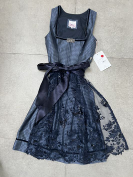 Dirndl Marisol in ozeanblau Gr. 38 mit Spitzenschürze von Marjo, Rocklänge 65 cm, UVP 220€