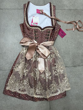 Dirndl Gr. 34 rostfarben Ayla von Krüger mit Spitzenschürze, Rocklänge 50 cm, UVP 180€