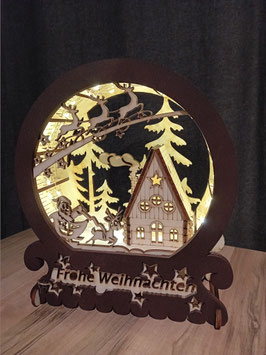 Weihnachtskulisse mit Santa und Rentieren