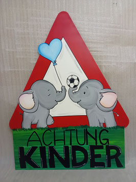 Strassentafel Elefanten "Achtung Kinder"