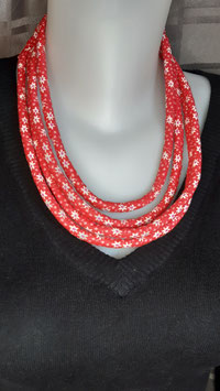 Collier style africain - 3 rangs - rouge