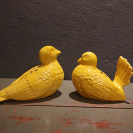 Mooie vintage design set van 2 vogels door R. Costa voor Costa Bassano, afmetingen 4x16x 8 cm en 10x10x 7,5 cm