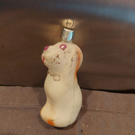 B1096 oude kerstbal hond 9,5 cm