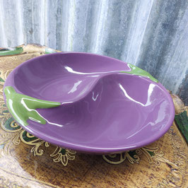mooie schaal van Santos, in aubergine decor, afmetingen 6 x 26 cm