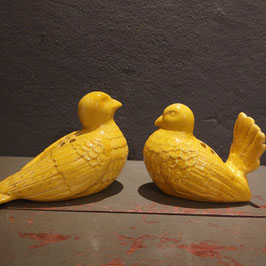 mooie vintage set vogels of duiven van het Italiaanse Costa, gemerkt, afmetingen 10,5 x 17 en 10 x 12 cm prijs voor de set