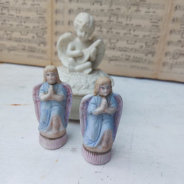 Mooi brocante biscuit doosje met engel, 12 x 10 cm