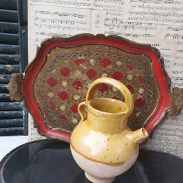Mooi houten Florentijns dienblad met rood en blauw, 51 x 34 cm