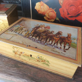 Brocante blik Coaching Days, afmetingen 5,5 x 21 x 15 cm