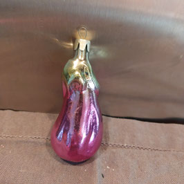 B1092 oude kerstbal paars aubergine 8 cm
