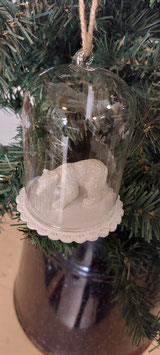 leuke ijsbeer in glazen stolp, afmetingen 11 x 8 cm, prijs per stuk