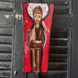 Mooi tableau met st. Fransiscus van Assisi, gemaakt door Rufinelli, gemerkt, afmetingen 23,5 x 11 cm
