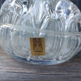 Mooie brocante Franse rozenbol van glas, 6x 10 cm