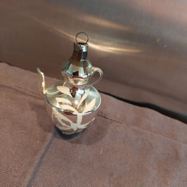 B1054 zeldzame antieke kerstbal koffiepot koffiekan 7,5 cm