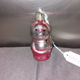 B924 oude kerstbal beer 7 cm