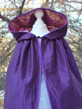 Cape à capuche taffetas mauve